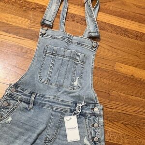Judy blue denim cut-off overalls